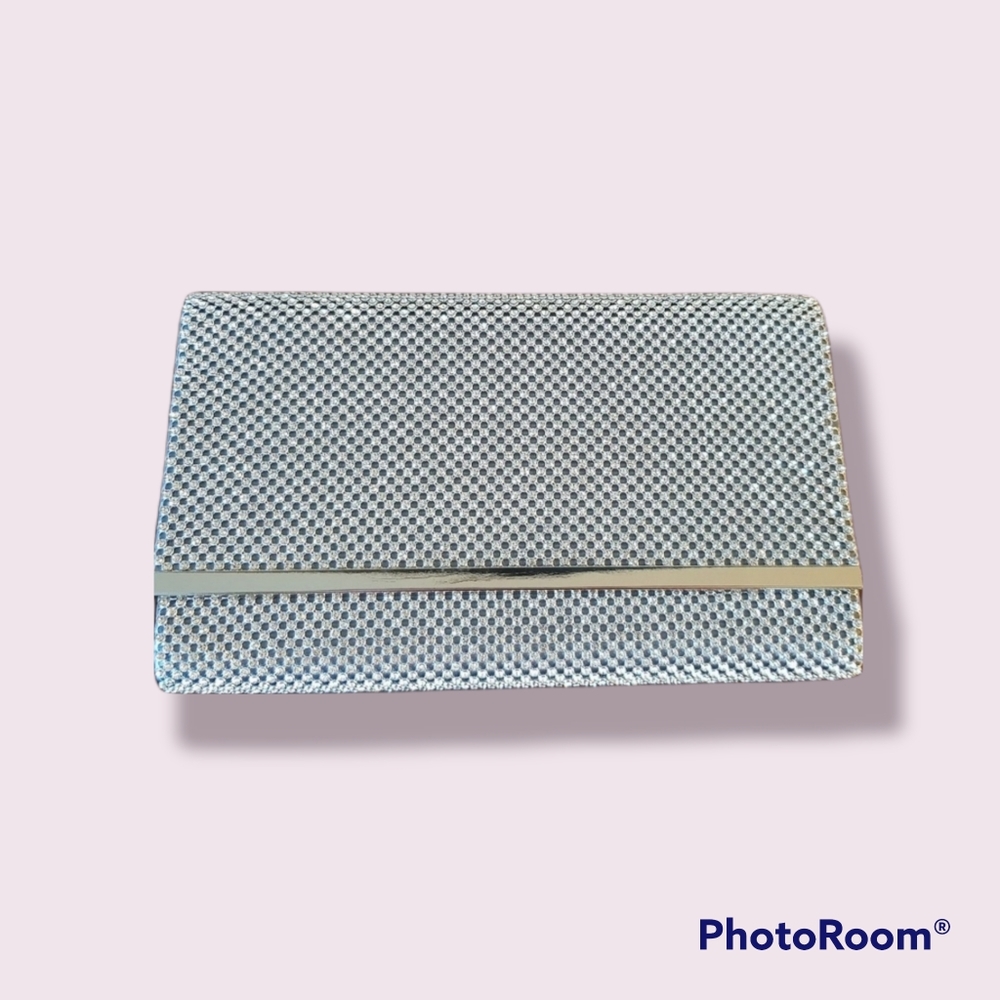 Nordstrom Silver Rhinestone Flap Clutch